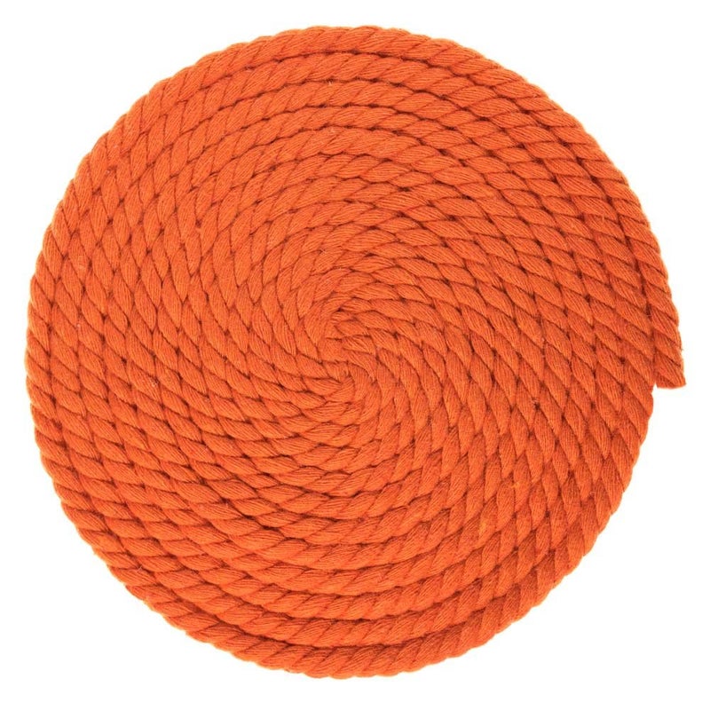 Craft County Super Soft 3 Strand Twisted Cotton Rope (Orange, 1/4 Inch x 10 Feet) - Image 2